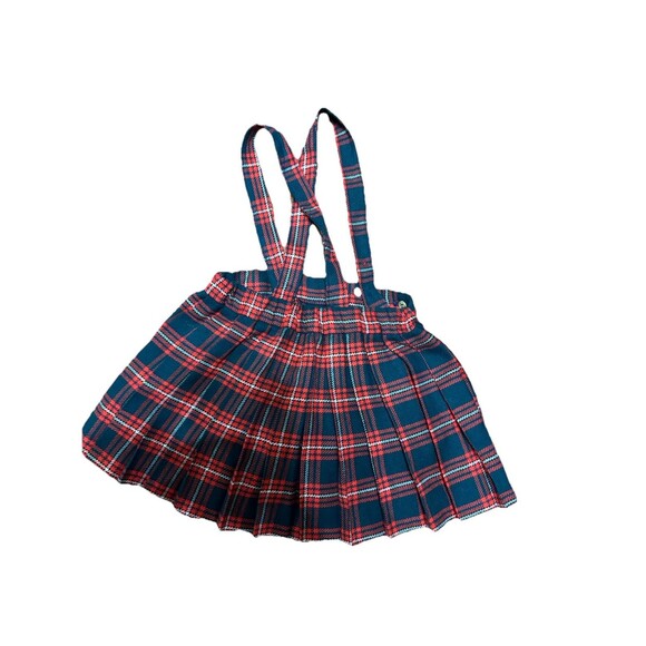 Y2K‎ Mothercare Girl’s Red Tartan Plaid Jumper Wool Skirt 92/104cm 2T Made In UK - Picture 2 of 5
